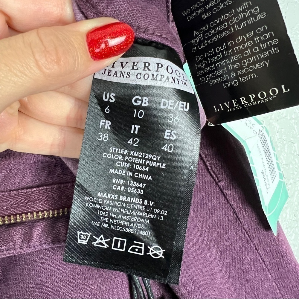 Liverpool NWT Adele Skinny Jean Potent Purple 6 Bold Dark Vamp Stretch Hugger - Picture 10 of 11